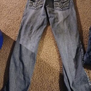 Flypaper Brown Leather Patch Jeans